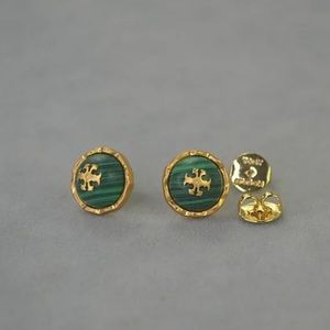 New Tory Burch Green Roxanne Studs